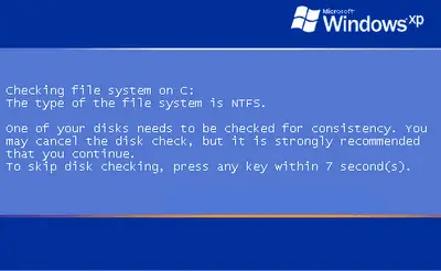 Disable Checking File System C Windows 7