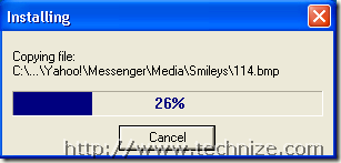 yahoo installation progress