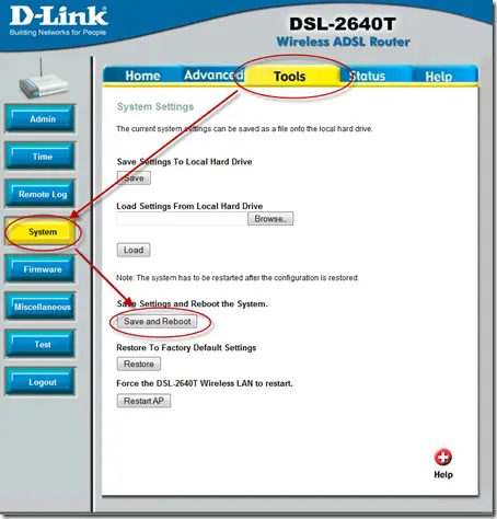 D-Link DSL-2640T Wireless ADSL router