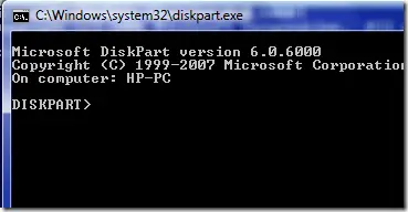 cmd diskpart