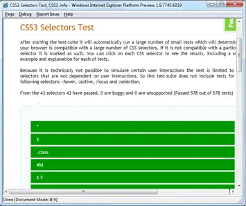 css3 selectors test for ie9 preview
