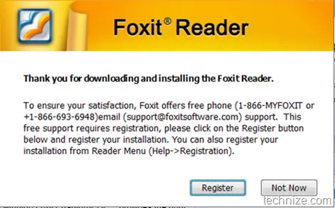 Foxit Reader registration