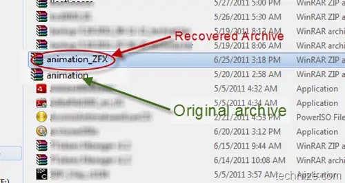 recover damaged archive