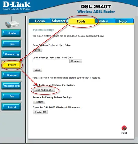 d-link wireless router dsl-2640t